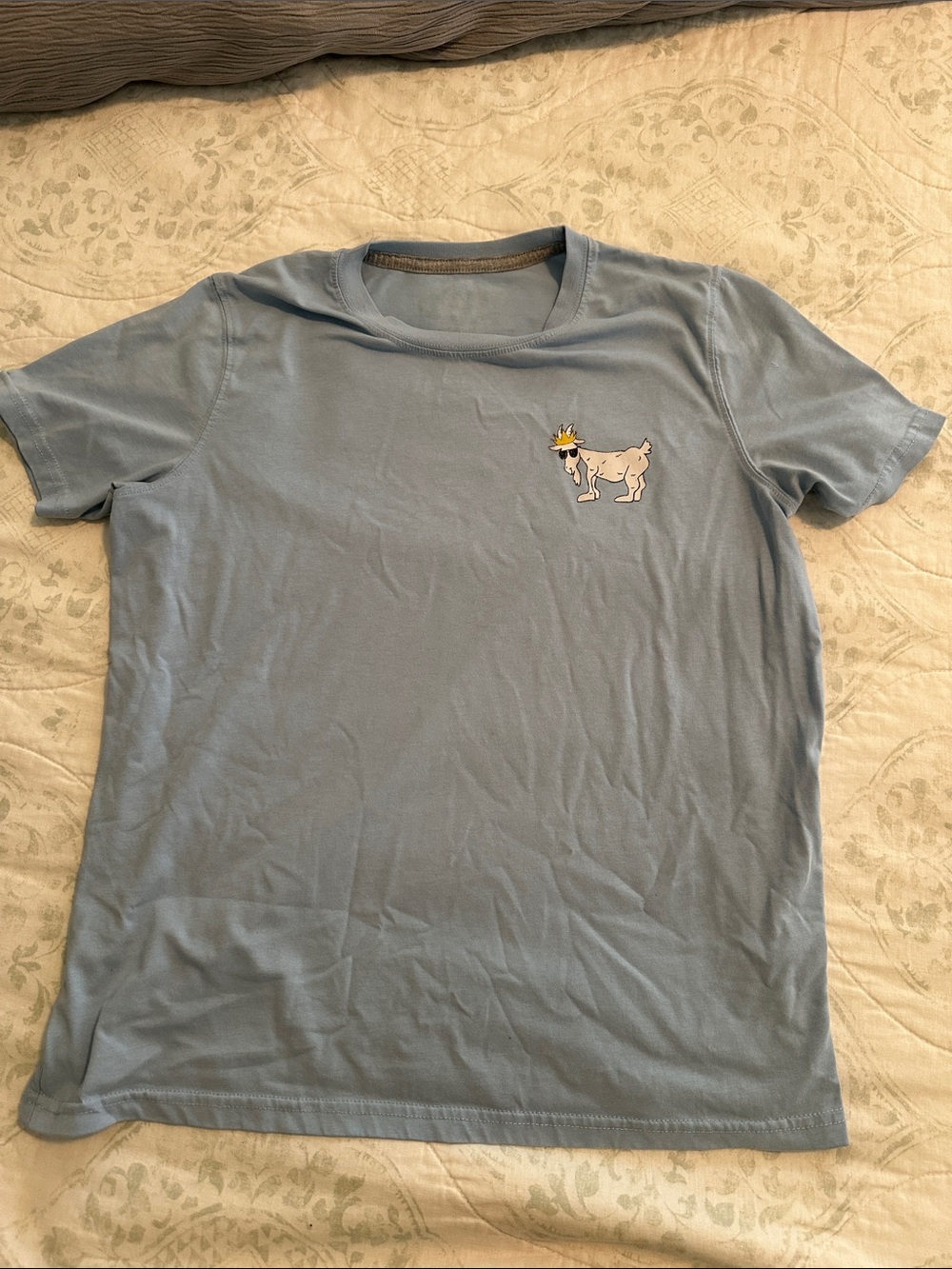 Light Blue Dog Tee with Playful Pup Graphic - Casual Pet Shirt